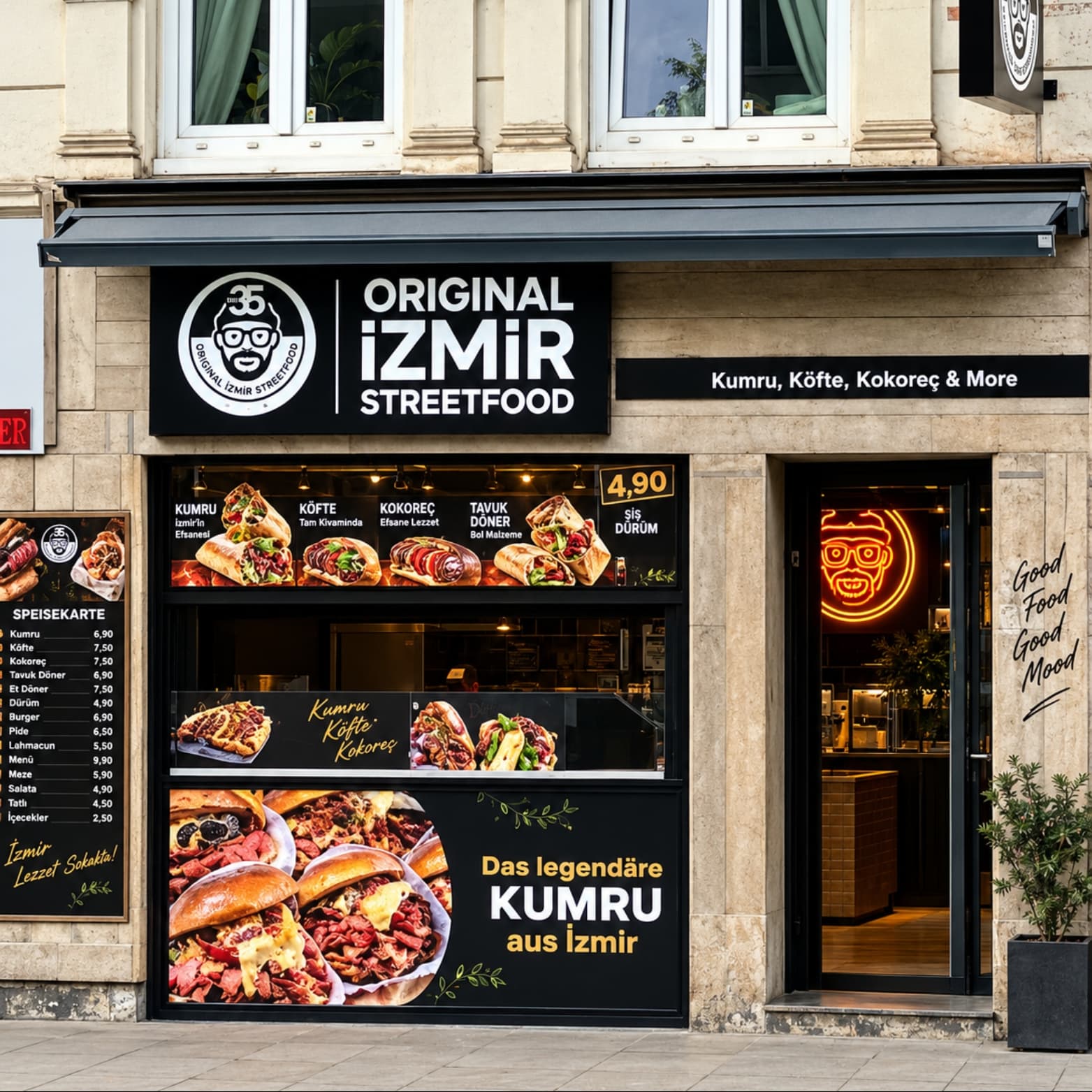 Außenansicht des No.35 Original İzmir Streetfood Ladens in der Schanzenstraße